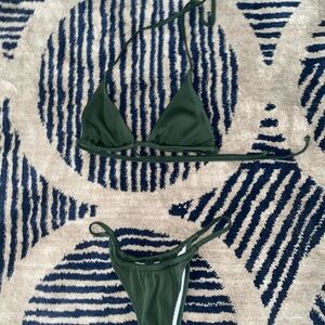 Green Triangle Bikini Set